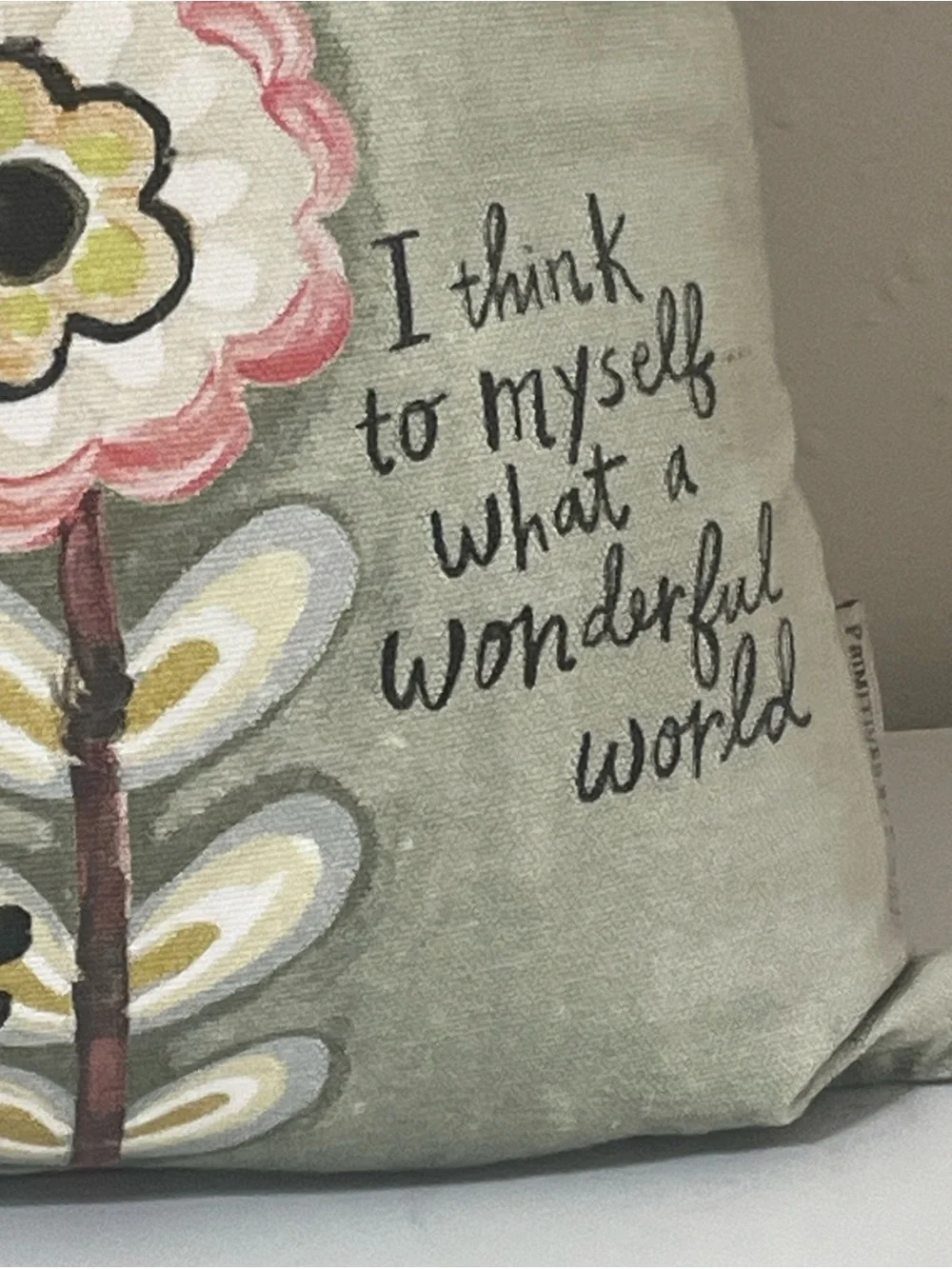 Primitives by Kathy Floral Accent Pillow what a wonderful world